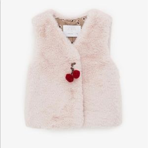 NWT Zara Baby Girl Pink Faux Fur Vest